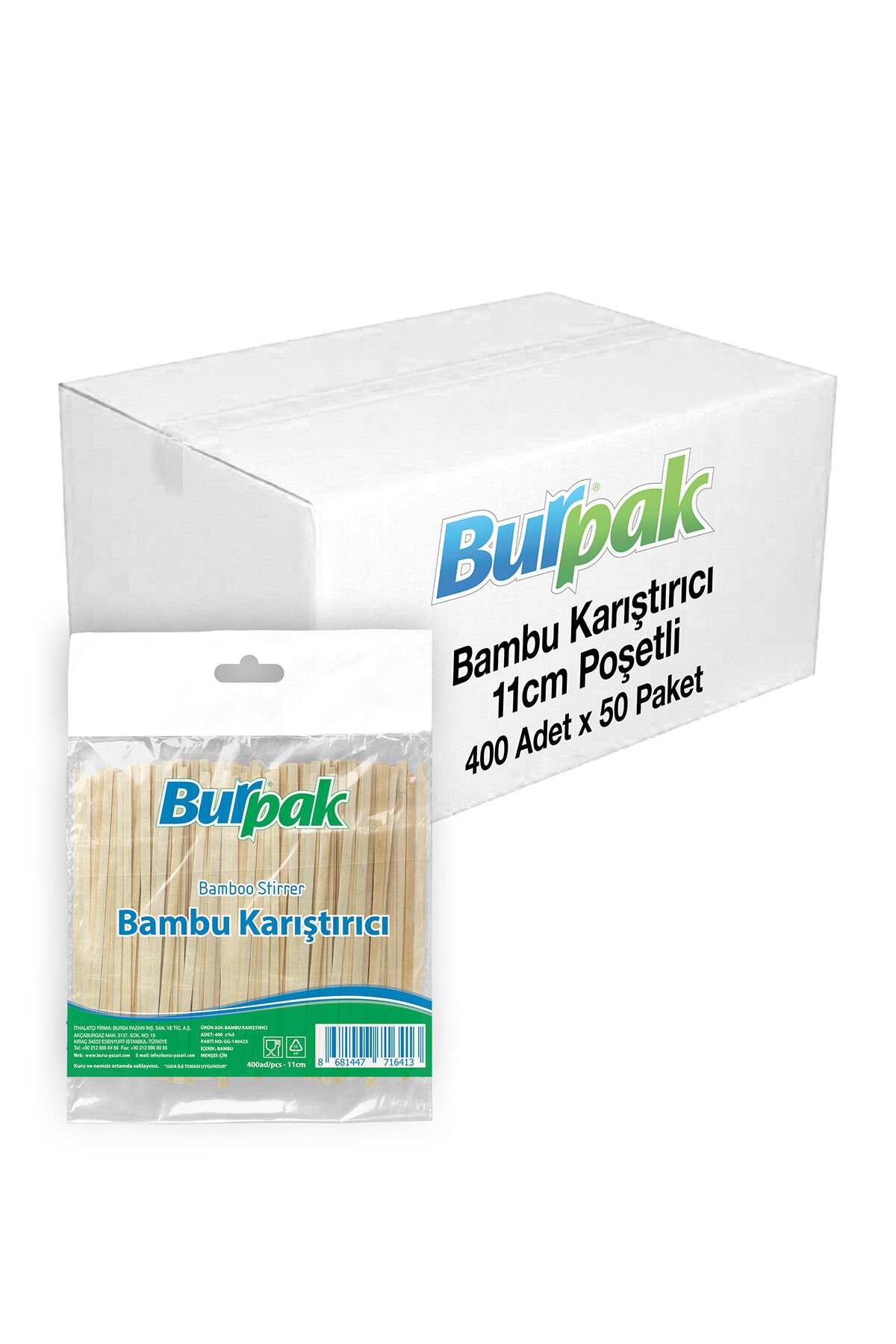 Burpak Tahta Karıştırıcı 11 cm İnce - 400’lü Paket