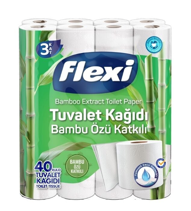 Flexi 3 Katlı Tuvalet Kağıdı 40'lı Yumuşak ve Dayanıklı Rulo Tuvalet Kağıdı