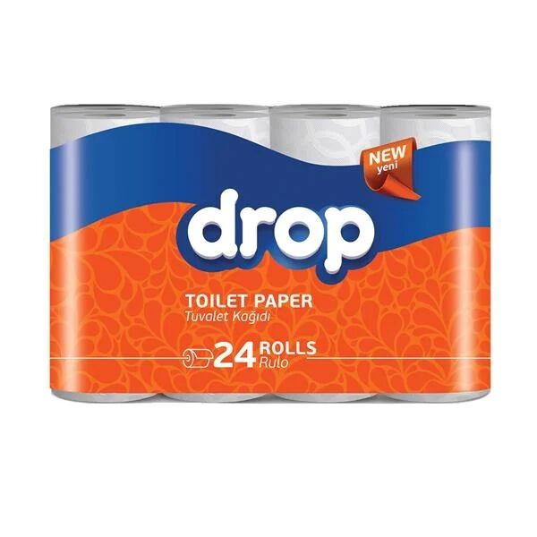 Drop 2 Katlı Tuvalet Kağıdı 24'lü Ekonomik ve Yumuşak Rulo Tuvalet Kağıdı